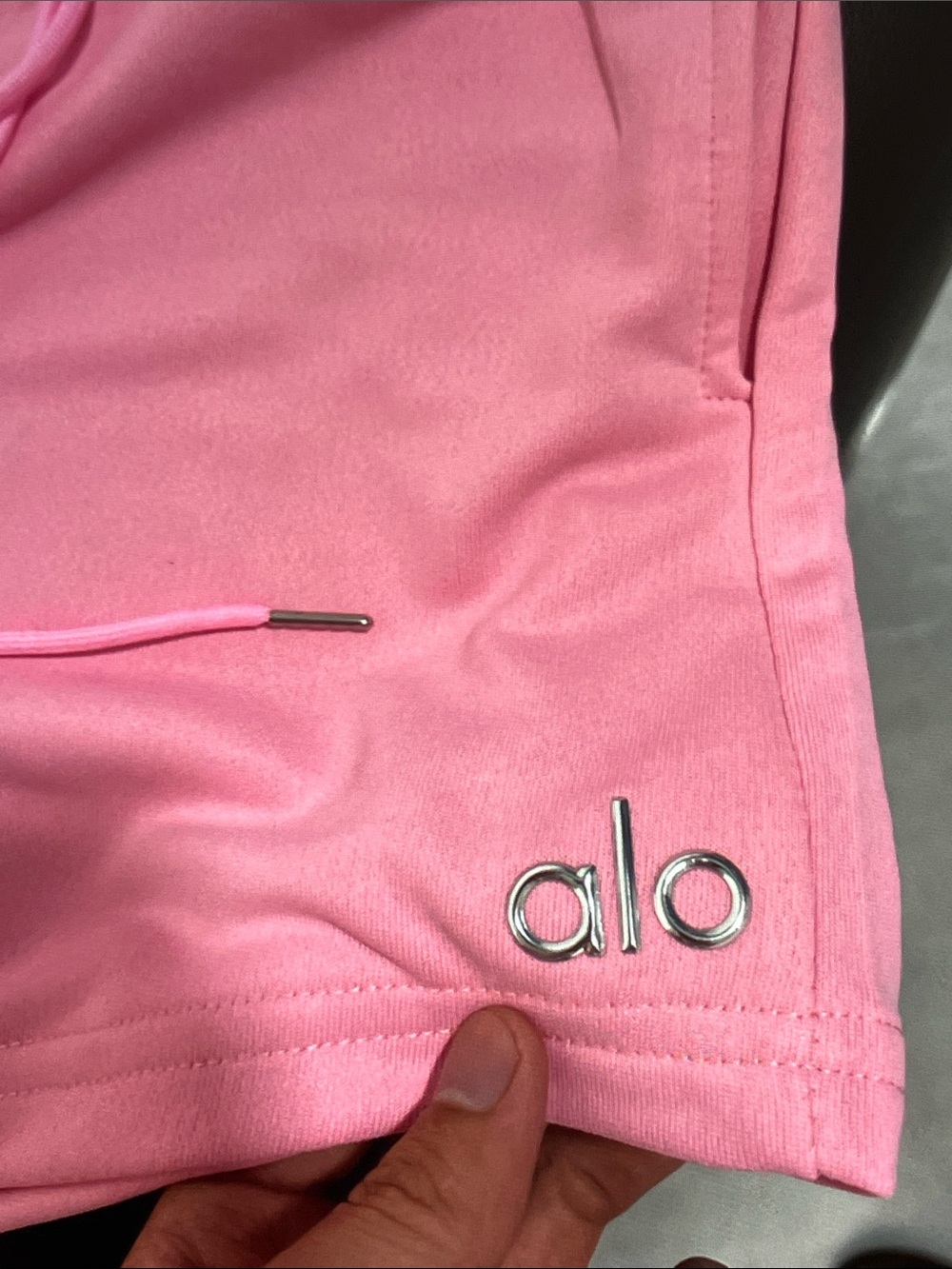 ALO Yoga Pink Cropped Sweatshirt & Drawstring Shorts Set Size M - Picture 6 of 11